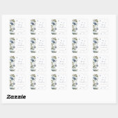 Elegant Waterverf Blauw Wit Kerstversiering Vierkante Sticker (Vel)