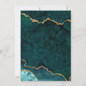 Elegant Waterverf Blauwgroen goudmarmer Agate Geod Save The Date (Achterkant)
