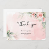 Elegant waterverf blesbloemen eucalyptus gold bedankkaart (Voorkant / Achterkant)