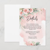 Elegant waterverf blesbloemen eucalyptus gold informatiekaartje (Voorkant / Achterkant)