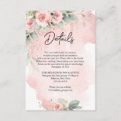 Elegant waterverf blesbloemen eucalyptus gold informatiekaartje (Voorkant)