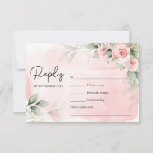 Elegant waterverf blesbloemen eucalyptus gold RSVP kaartje (Voorkant)