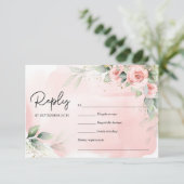 Elegant waterverf blesbloemen eucalyptus gold RSVP kaartje (Staand voorkant)