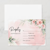 Elegant waterverf blesbloemen eucalyptus gold RSVP kaartje (Voorkant / Achterkant)