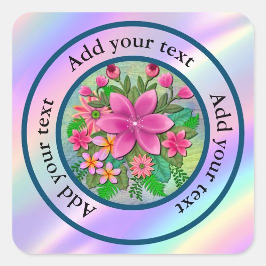 Elegant Waterverf Bloem Botanische Lente Boeket Vierkante Sticker (Voorkant)