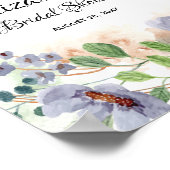 Elegant Waterverf Bloem Bruidsfeest Bord Poster (Hoek)