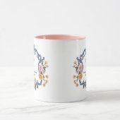 Elegant Waterverf Bloem Monogram en Initialen Mok (Midden)