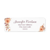 Elegant Waterverf Bloem Retouradres Label (Voorkant)