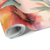 Elegant Waterverf Bloem Verpakking Papier (Rol Hoek)