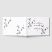 Elegant waterverf bloem wit en gouden bruiloft gastenboek (Volledig)