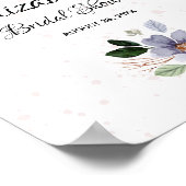 Elegant Waterverf Bloemachtig Bruidsfeest Bord Poster (Hoek)