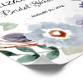 Elegant Waterverf Bloemachtig Bruidsfeest Bord Poster (Hoek)