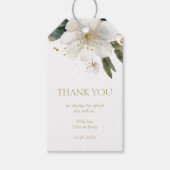 Elegant Waterverf bloemblaadje dank u Cadeaulabel (Voorkant)