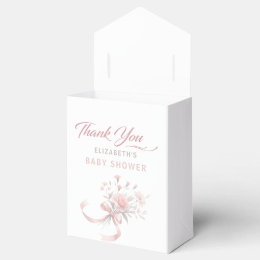 Elegant Waterverf Bloemboeket Baby shower Bedankdoosjes (Geopend)