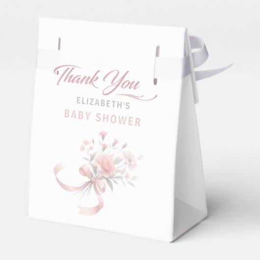 Elegant Waterverf Bloemboeket Baby shower Bedankdoosjes (Achterkant)