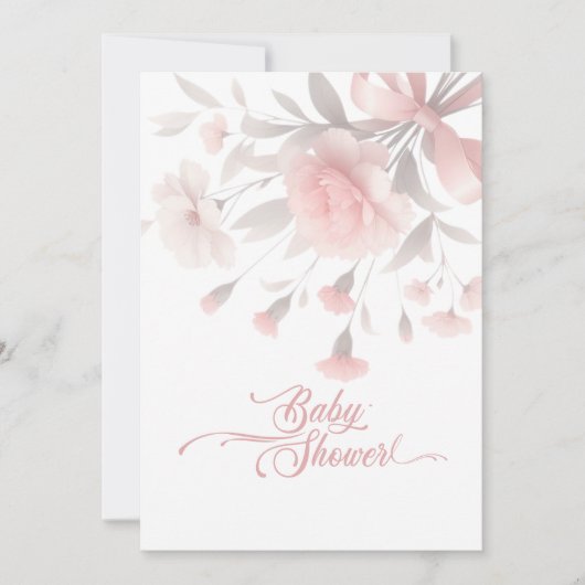 Elegant Waterverf Bloemboeket Baby shower Kaart (Voorkant)