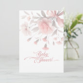Elegant Waterverf Bloemboeket Baby shower Kaart (Staand voorkant)