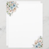 Elegant Waterverf Bloemen briefpapier (Voorkant / Achterkant)