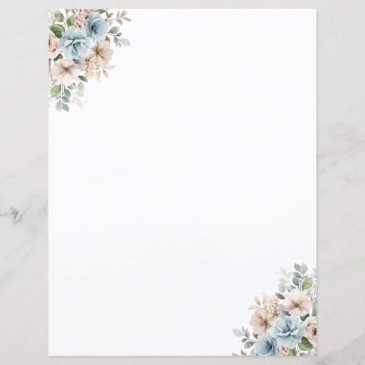 Elegant Waterverf Bloemen briefpapier (Voorkant)