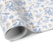 Elegant waterverf bloemen decoratief patroon cadeaupapier (Rol Hoek)