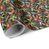 Elegant waterverf bloemen decoratief patroon cadeaupapier (Rol Hoek)