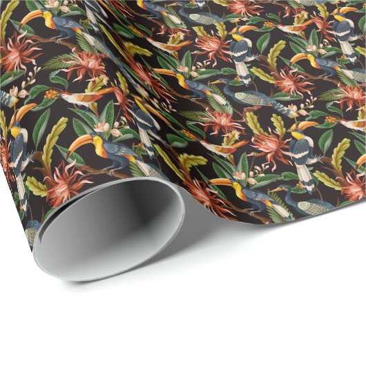 Elegant waterverf bloemen decoratief patroon cadeaupapier (Rol Hoek)