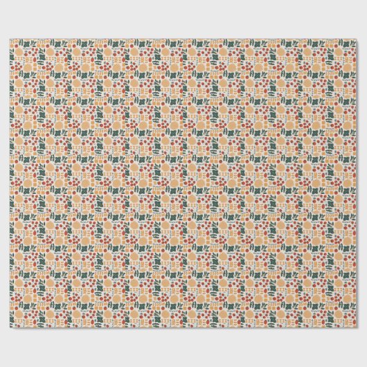 Elegant waterverf bloemen decoratief patroon cadeaupapier (Vlak)