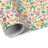 Elegant waterverf bloemen decoratief patroon cadeaupapier (Rol Hoek)
