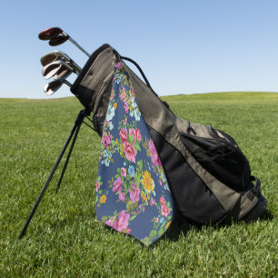 Elegant waterverf bloemendecoratie oogt catchend golfhanddoek