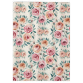 Elegant Waterverf  bloemenmonogram Klembord (Achterkant)