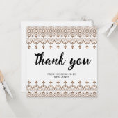 Elegant waterverf bloemenvrijgezellenfeest dank u kaart (Voorkant / Achterkant in situ)