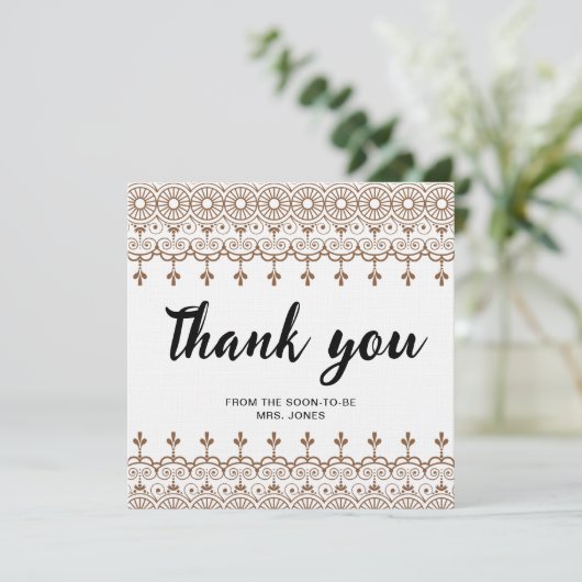 Elegant waterverf bloemenvrijgezellenfeest dank u kaart (Staand voorkant)