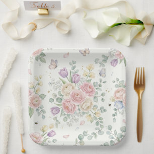 Elegant Waterverf Bloemig Papieren Bord Ontwerp