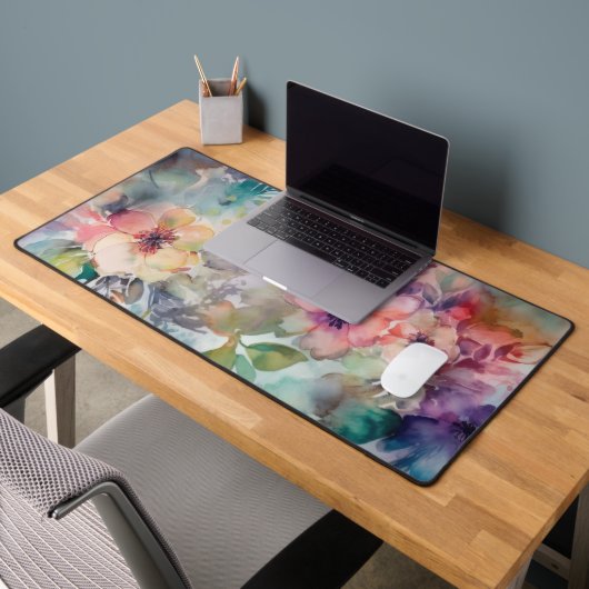 Elegant Waterverf  bloemmotief Bureaumat (Kantoor 2)