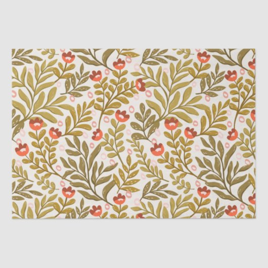 Elegant Waterverf bloemmotief Tissuepapier (Voorkant)