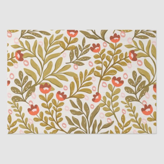 Elegant Waterverf bloemmotief Tissuepapier (Voorkant)