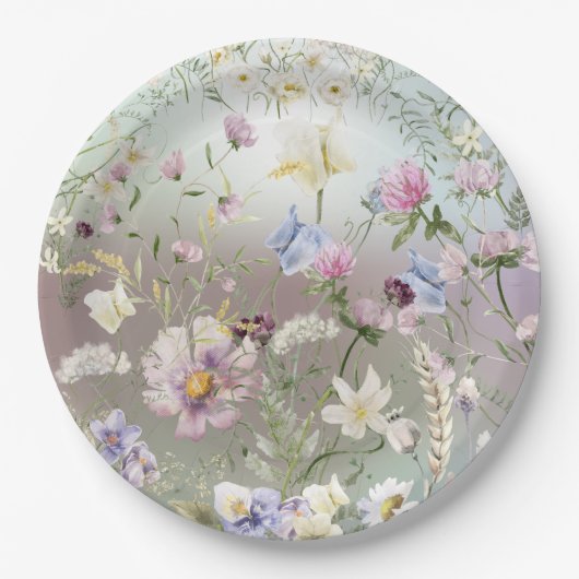 Elegant Waterverf Bloempapier Bord (Voorkant)