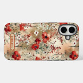 Elegant waterverf bloempatroon gepersonaliseerd Case-Mate iPhone case (Achterkant (horizontaal))