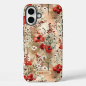 Elegant waterverf bloempatroon gepersonaliseerd Case-Mate iPhone case (Achterkant)