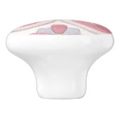 Elegant waterverf bloempatroon roze en blauw keramische knop (Zijkant)