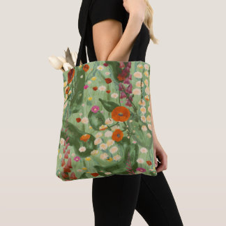 Elegant Waterverf Bloemrijke Lente Wilde Bloem Pat Tote Bag