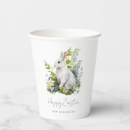 Elegant Waterverf Bloemrijke Paasfeest Papieren Bekers