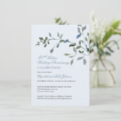 Elegant Waterverf Blue 50th Wedding Jubileum Kaart (Staand voorkant)