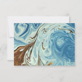 Elegant Waterverf Blue Abstract artistieke bruilof RSVP Kaartje (Achterkant)