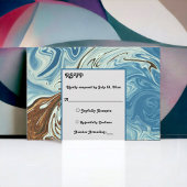 Elegant Waterverf Blue Abstract artistieke bruilof RSVP Kaartje