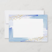 Elegant Waterverf Blue en Gold Bat Mitzvah RSVP Kaartje (Achterkant)