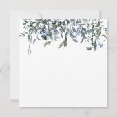 Elegant Waterverf Blue Floral Baby shower Kaart (Achterkant)