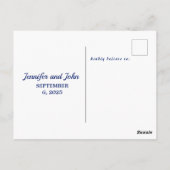 Elegant Waterverf Blue Floral Botanical Wedding Briefkaart (Achterkant)