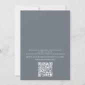 Elegant Waterverf Blue Floral Dusty Greenery Invi Kaart (Achterkant)