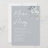 Elegant Waterverf Blue Floral Dusty Greenery Kaart (Voorkant)